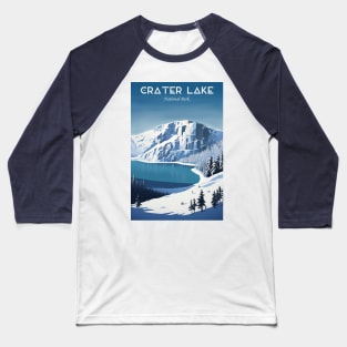 Crater Lake National Park Travel Poster Baseball T-Shirt